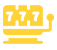 Slots icon with colorful reels and coins.